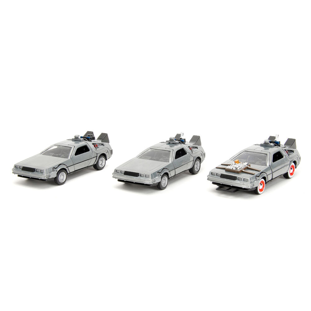 Back to the Future 40th Anniversary Time Machine pack 3 Dlorean Nerdscape