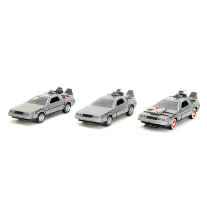 Back to the Future 40th Anniversary Time Machine pack 3 Dlorean Nerdscape