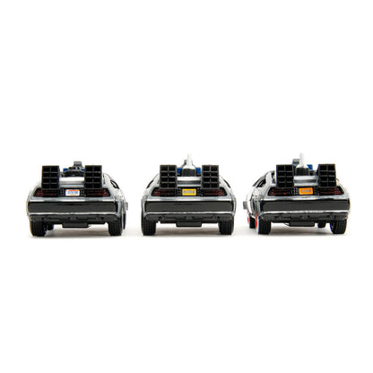 Back to the Future 40th Anniversary Time Machine pack 3 Dlorean Nerdscape