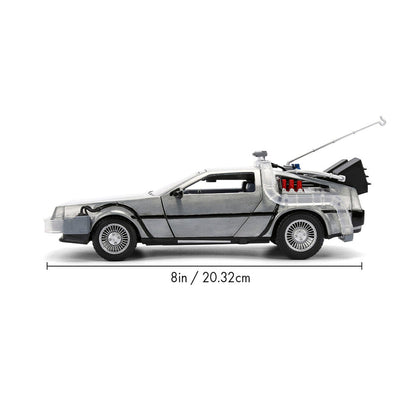 Back to the Future 40th Anniversary Time Machine Hollywood Rides Dlorean replica Nerdscape
