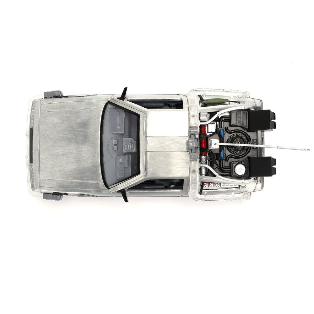 Back to the Future 40th Anniversary Time Machine Hollywood Rides Dlorean replica Nerdscape