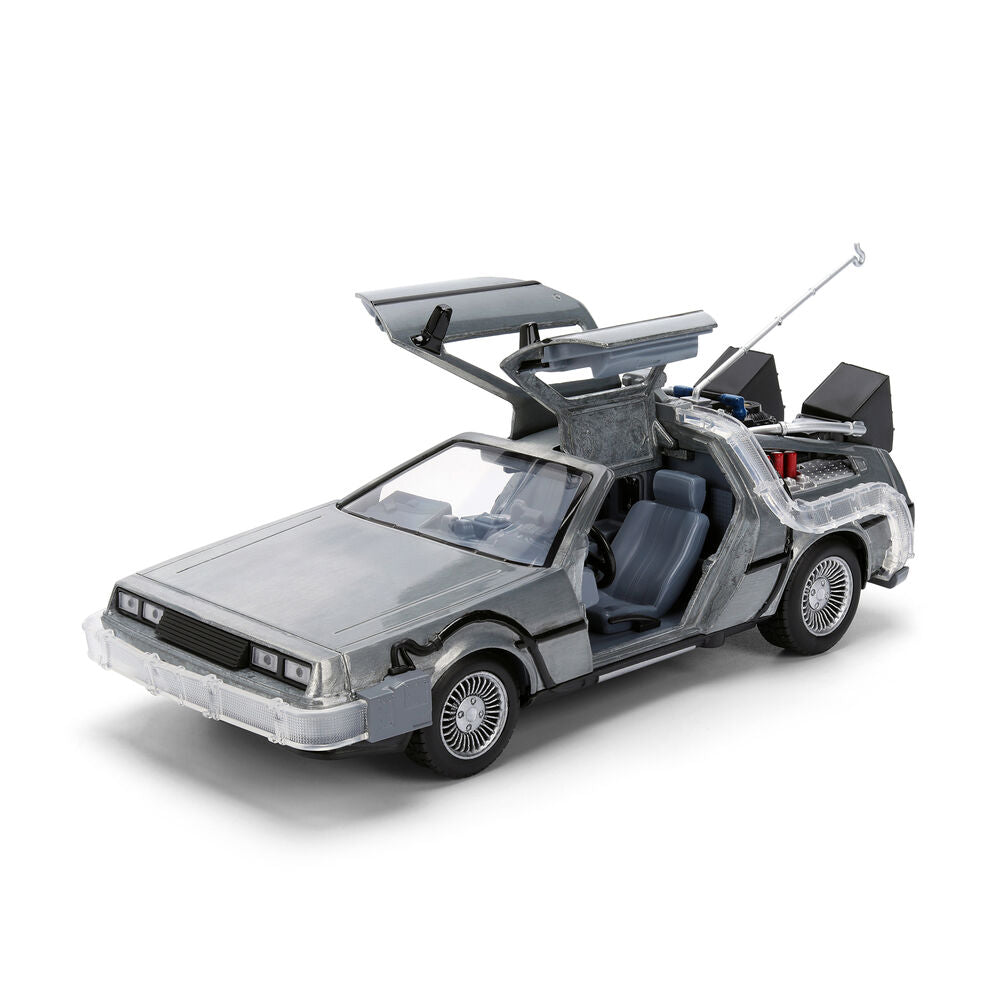 Back to the Future 40th Anniversary Time Machine Hollywood Rides Dlorean replica Nerdscape