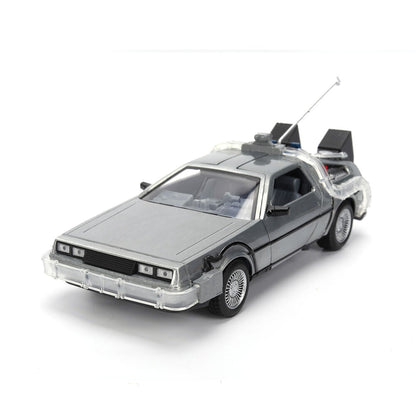 Back to the Future 40th Anniversary Time Machine Hollywood Rides Dlorean replica Nerdscape