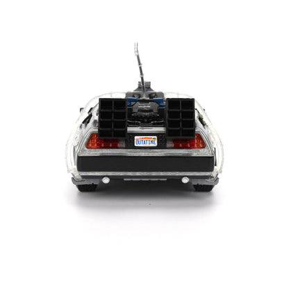 Back to the Future 40th Anniversary Time Machine Hollywood Rides Dlorean replica Nerdscape