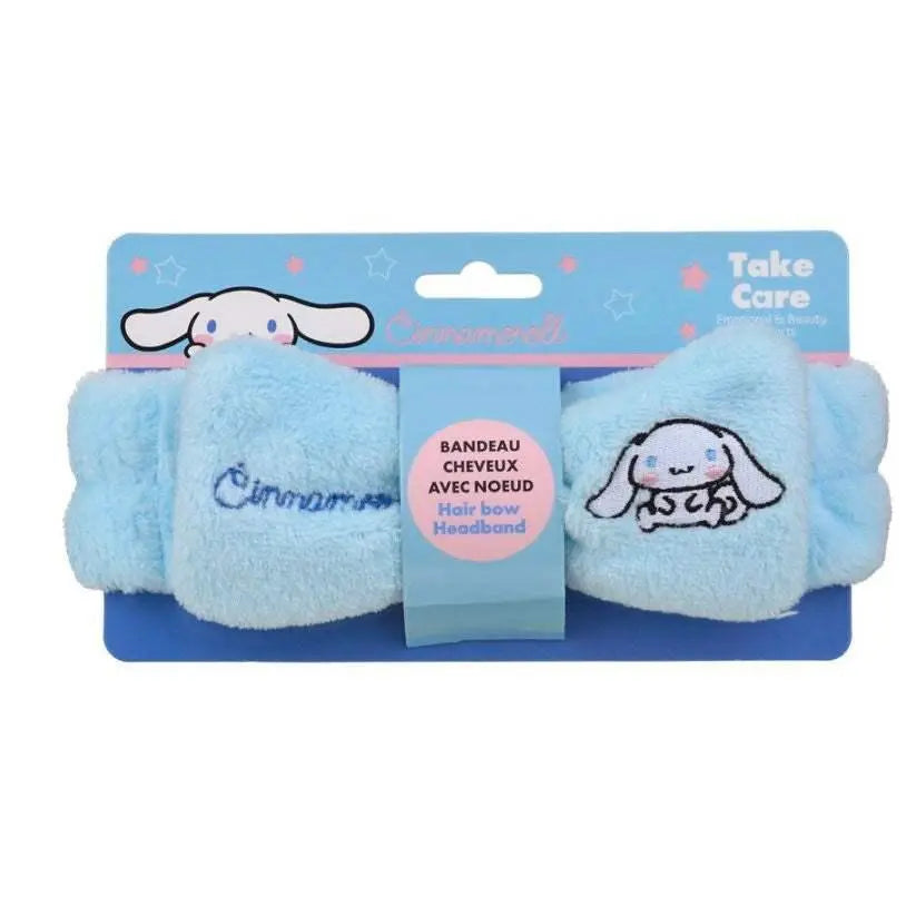 Fascia capelli azzurra Cinnamoroll Nerdscape con fiocco e ricamo personaggio kawaii.