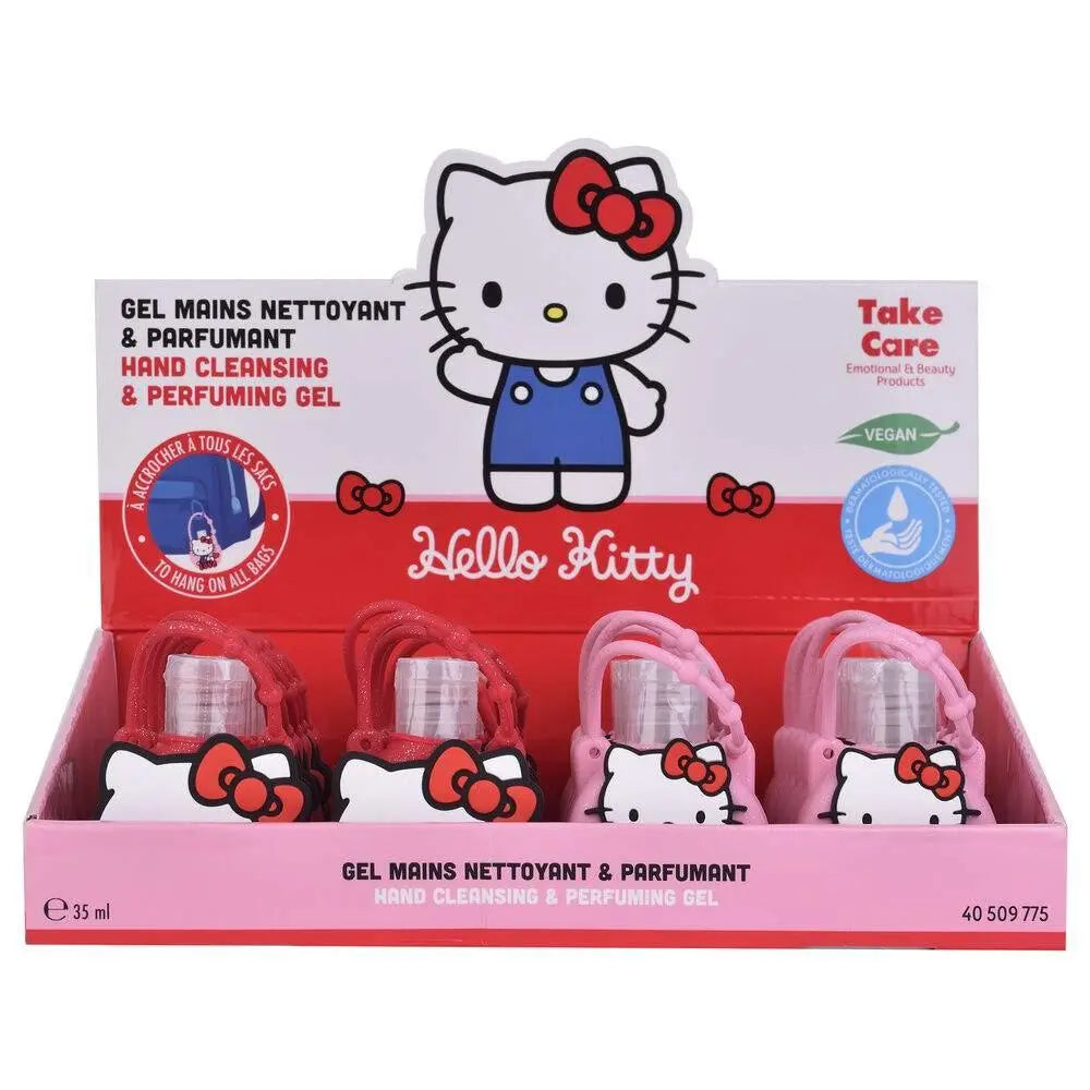 Espositore gel mani Hello Kitty profumato e detergente, confezioni colorate, Nerdscape shop