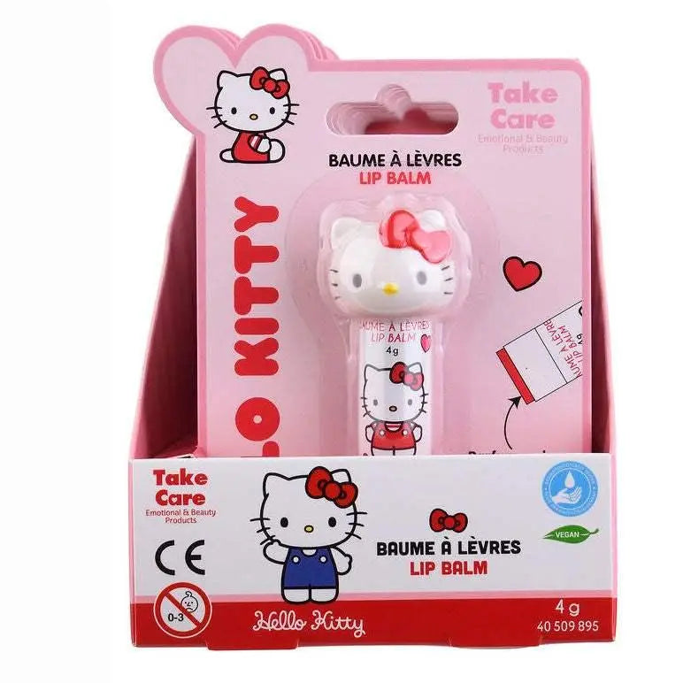 Balsamo labbra Hello Kitty confezione rosa, prodotto vegan, disponibile su Nerdscape.