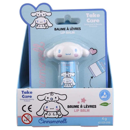 Balsamo labbra Cinnamoroll Take Care, confezione azzurra, accessorio kawaii su NerdScape.