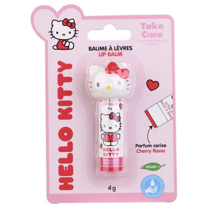 Balsamo labbra Hello Kitty alla ciliegia, confezione rosa, prodotto vegano Nerdscape.