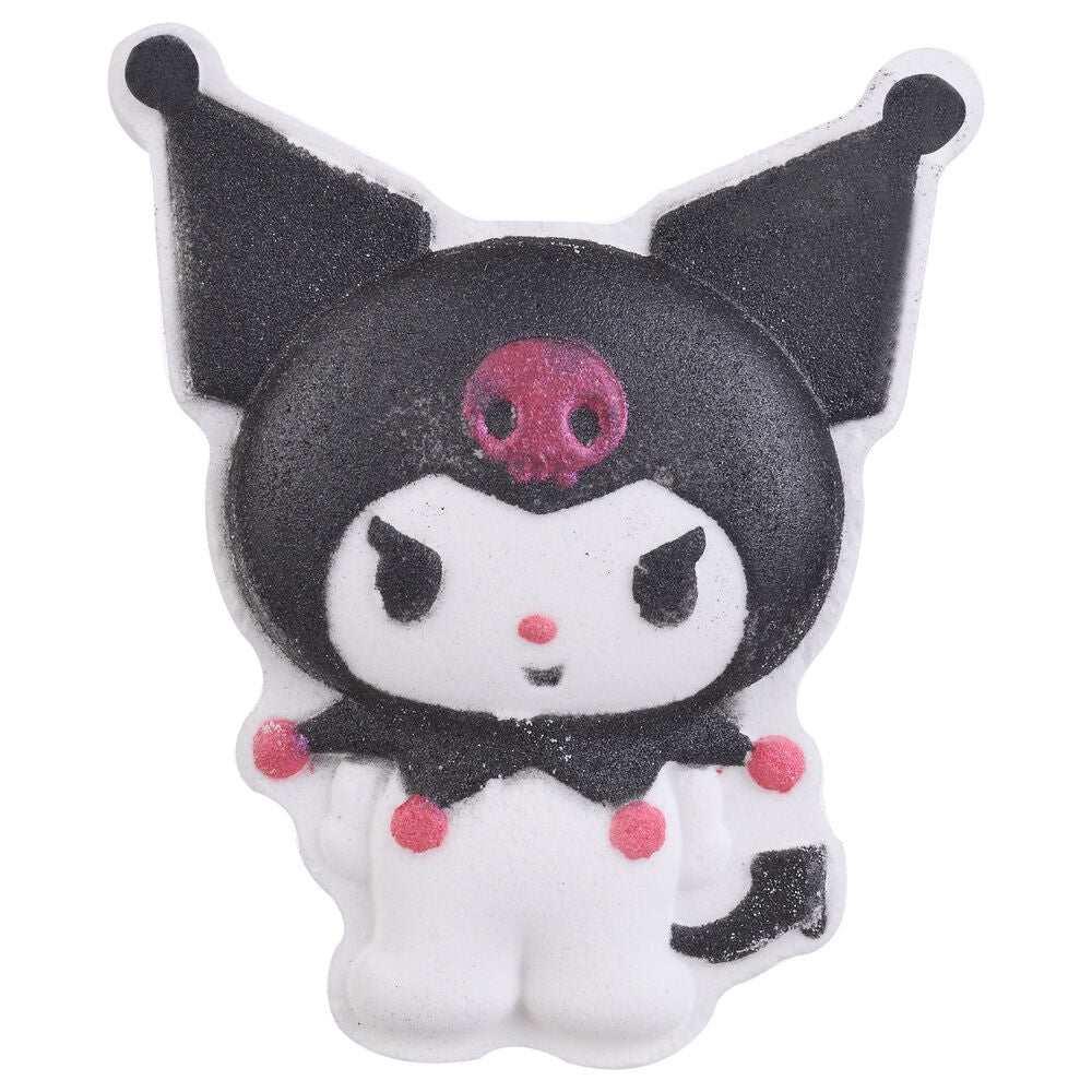 Personaggio kawaii in stile Kuromi bianco e nero con dettagli rosa, su sfondo bianco, Nerdscape