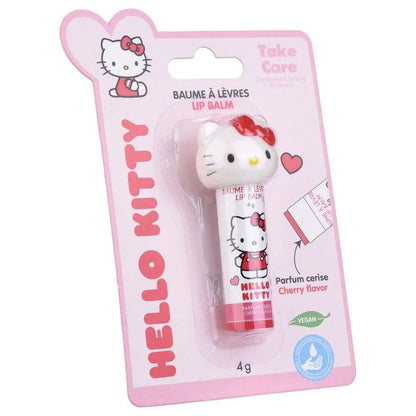 Balsamo labbra Hello Kitty gusto ciliegia, confezione rosa, prodotto Nerdscape