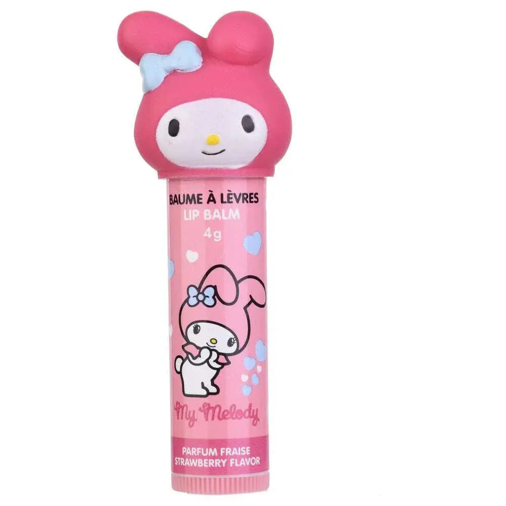 Balsamo labbra My Melody rosa fragola, confezione kawaii, gadget Nerdscape.