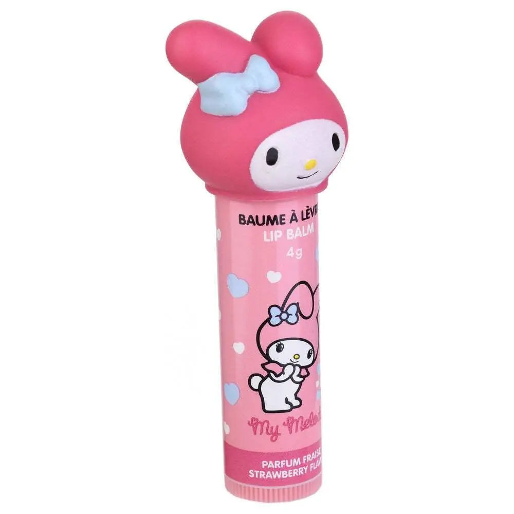 Balsamo labbra My Melody rosa con profumazione fragola, design kawaii, articoli NerdScape