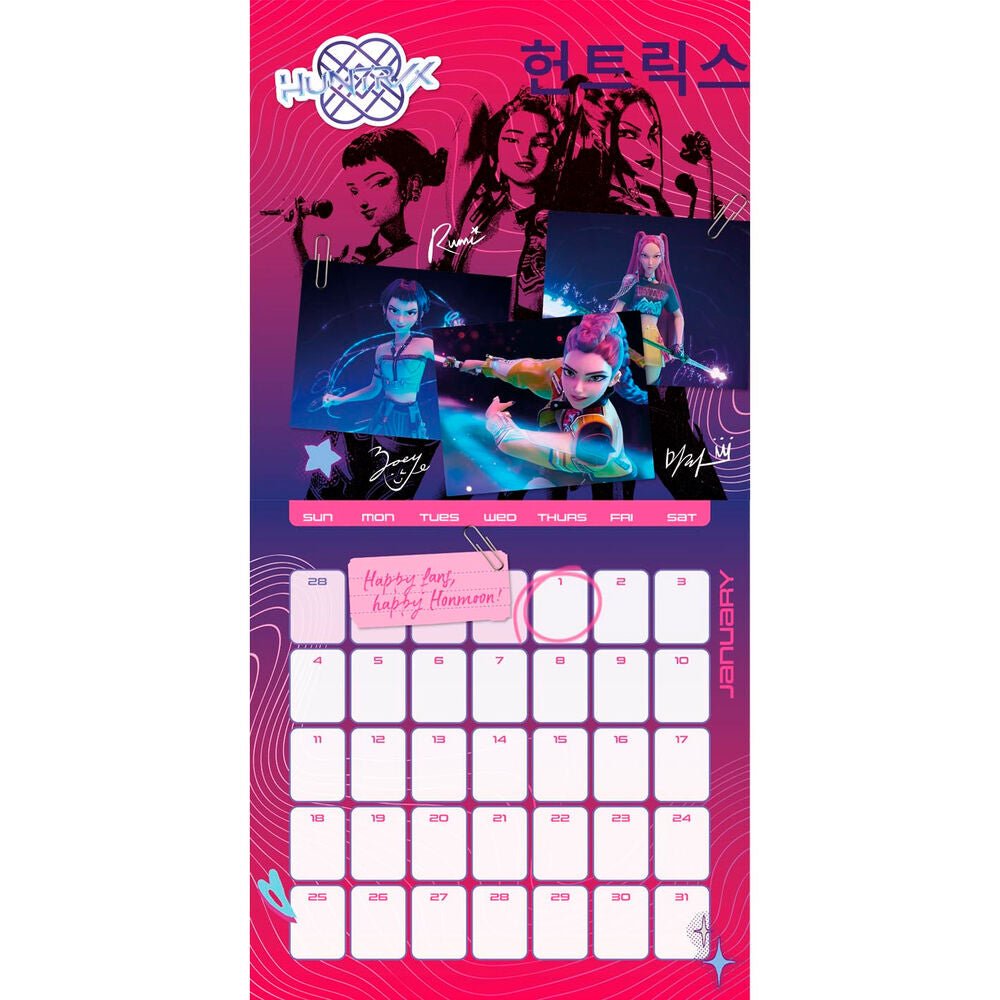 KPOP Demon Hunters Wall calendar 2026 - Nerdscape
