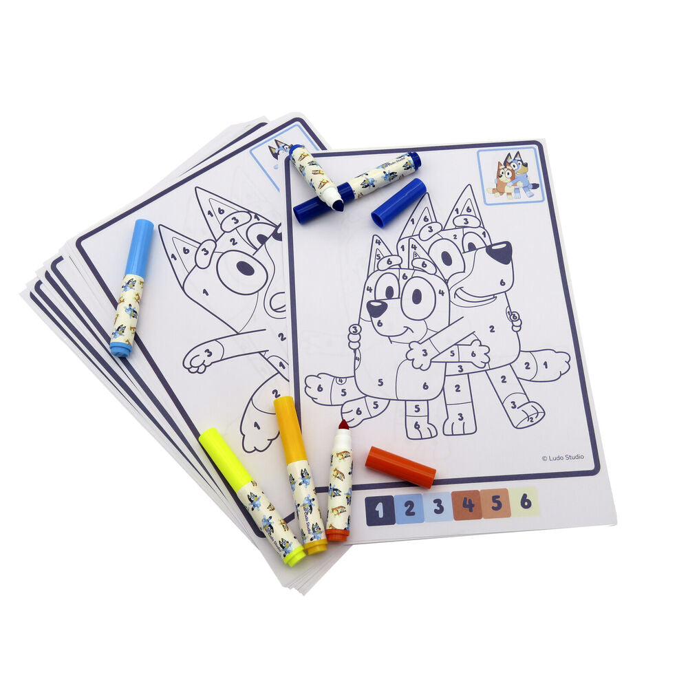 Bluey Colouring numbers set Nerdscape