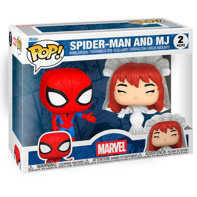 Funko Pop! Marvel Spider-Man e MJ - Figura da Collezione Vinyl, Pack da 2 Nerdscape