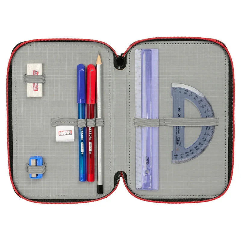 Marvel Spiderman Miles Morales triple pencil case 37pcs Nerdscape