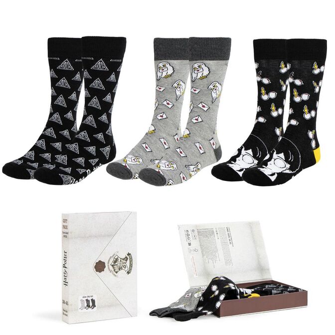 Harry Potter pack 3 adult socks Nerdscape