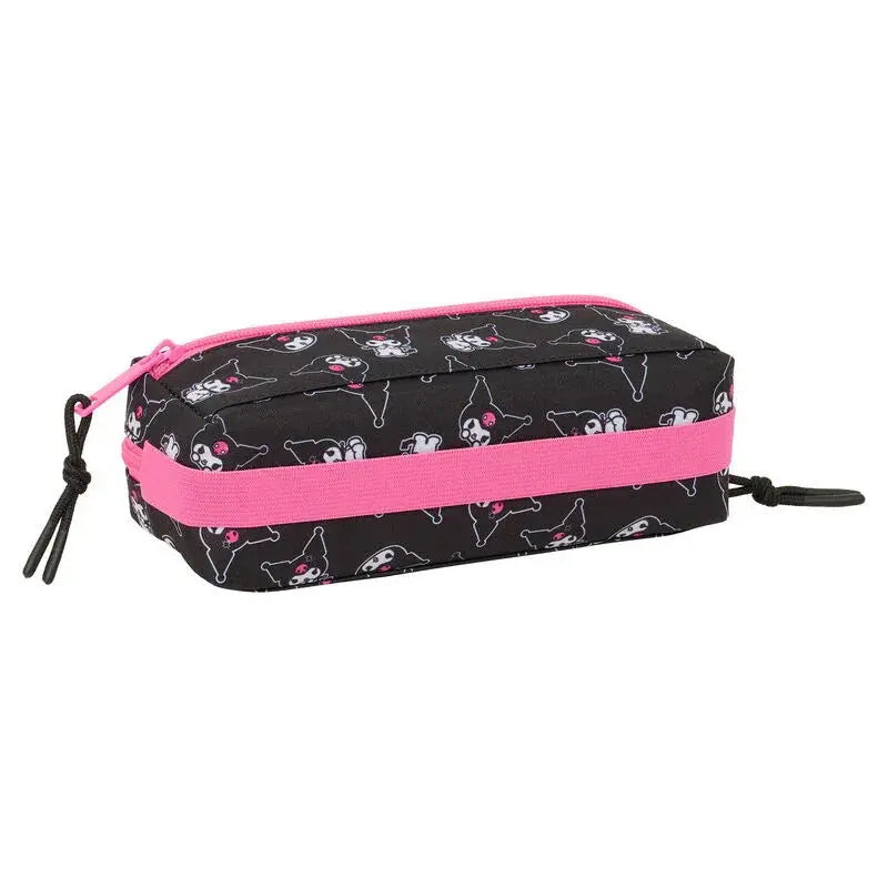 Astuccio rettangolare nero con personaggio kawaii e dettagli rosa, accessorio Nerdscape