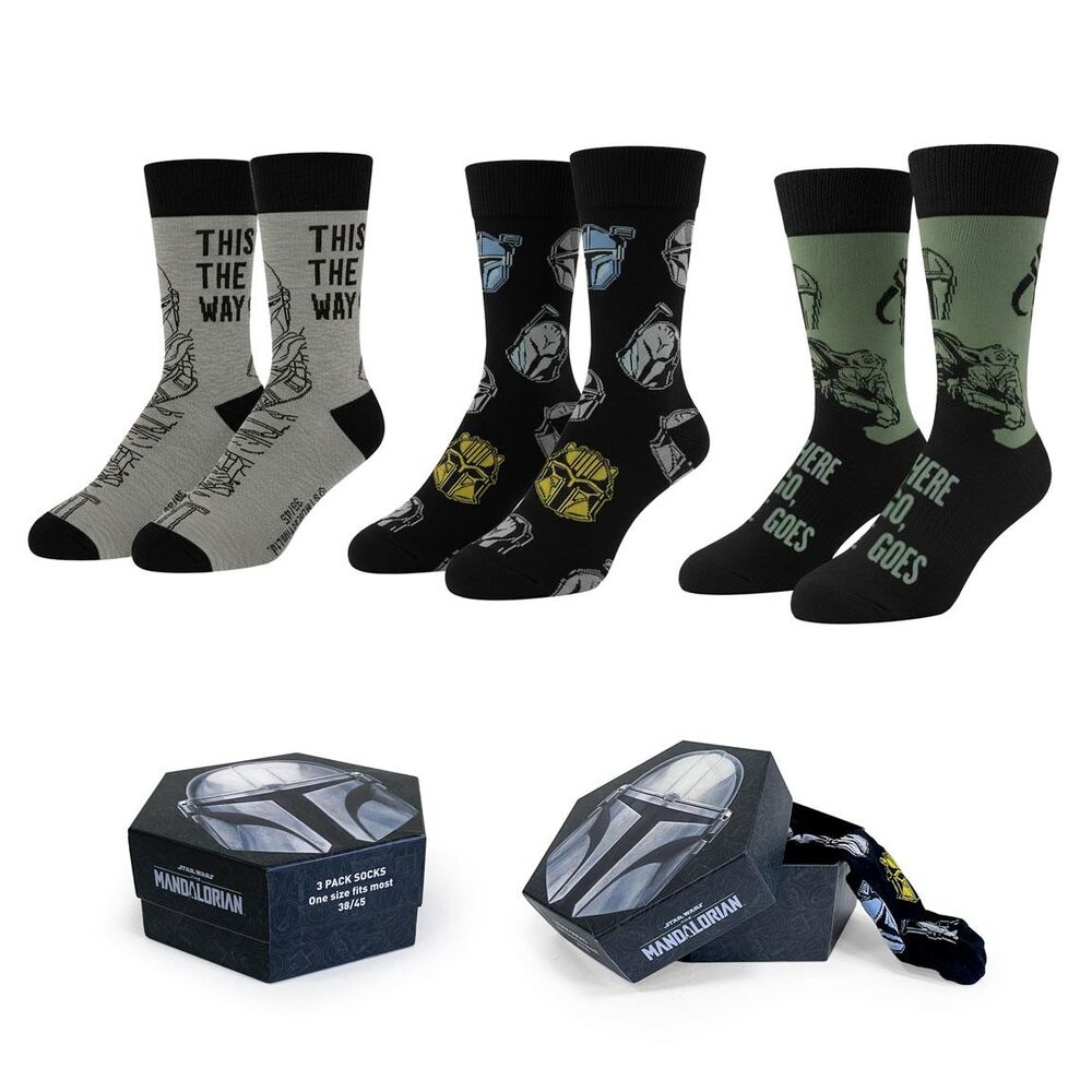 Star Wars The Mandalorian adult pack 3 socks Nerdscape