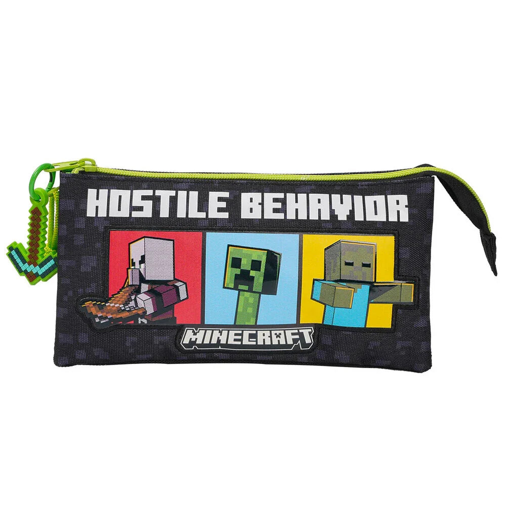 Minecraf triple pencil case Nerdscape