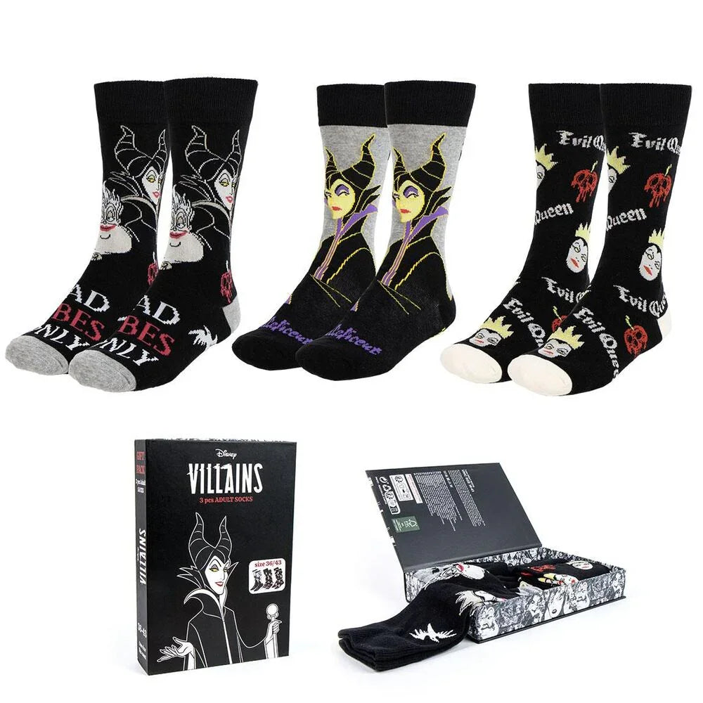 Disney Villains pack 3 adult socks Nerdscape