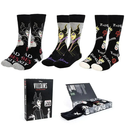Disney Villains pack 3 adult socks Nerdscape