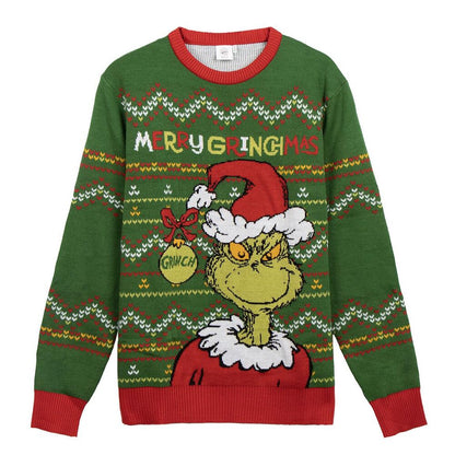 Grinch adult Christmas knitted jumper Nerdscape