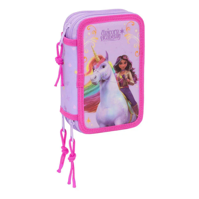 Unicorn Academy triple pencil case 37pcs Nerdscape