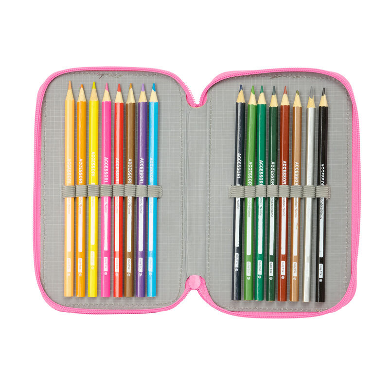 Gabbys Dollhouse Confetti triple pencil case 37pcs Nerdscape