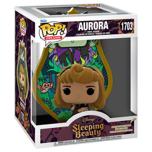 Figurine POP Deluxe Disney La Belle au Bois Dormant Aurore Maléfique Vitrail