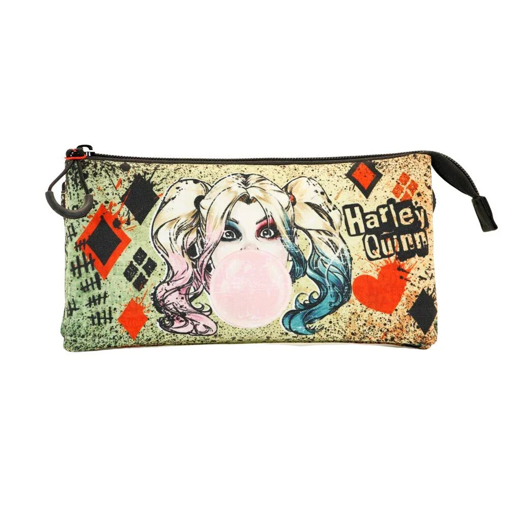 DC Comics Harley Quinn Mad Love triple pencil case Nerdscape