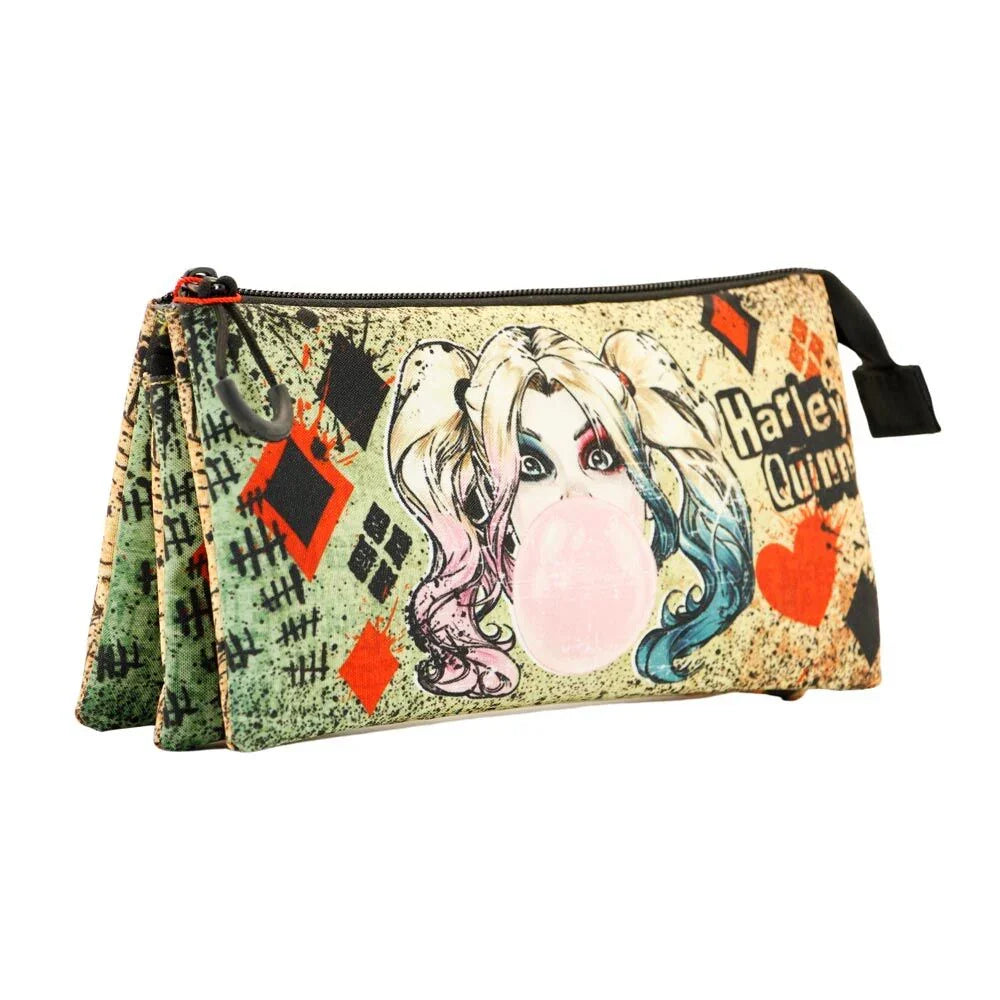 DC Comics Harley Quinn Mad Love triple pencil case Nerdscape