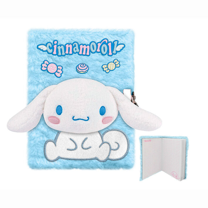 Hello Kitty Cinnamoroll A5 plush notebook Nerdscape