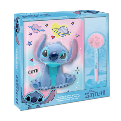 Disney Stitch Squshy notebook + pompom pen Nerdscape