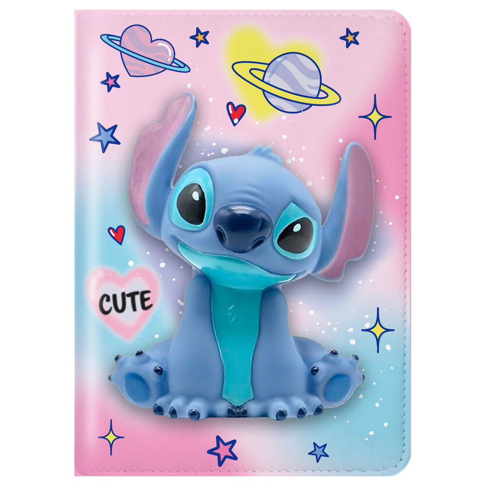 Disney Stitch Squshy notebook + pompom pen Nerdscape