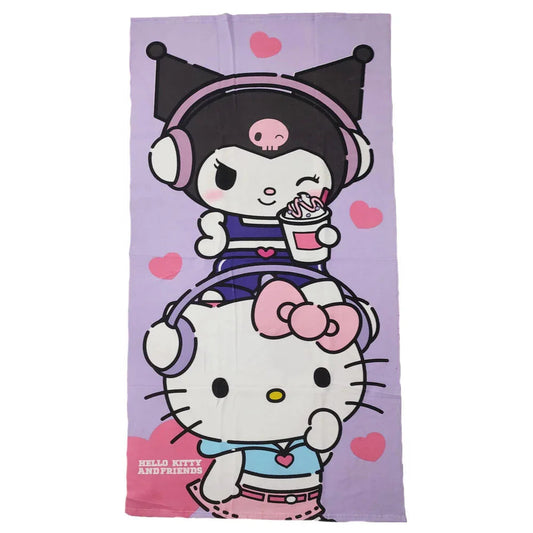 Hello Kitty Kuromi microfibre beach towel Nerdscape