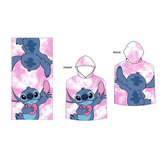 Disney Stitch microfibre poncho towel