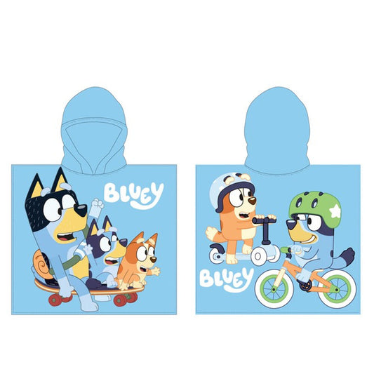 Bluey microfibre poncho towel