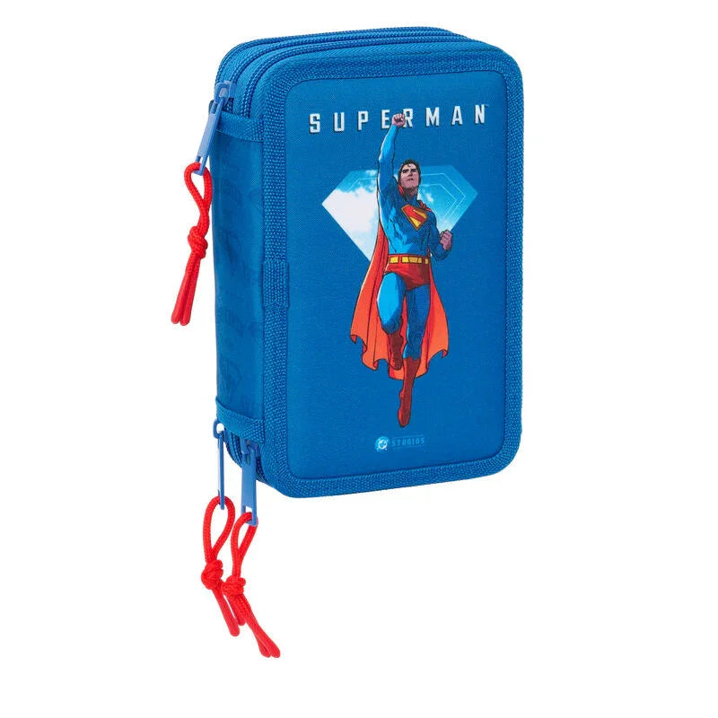 DC Comics Superman triple pencil case 37pcs Nerdscape