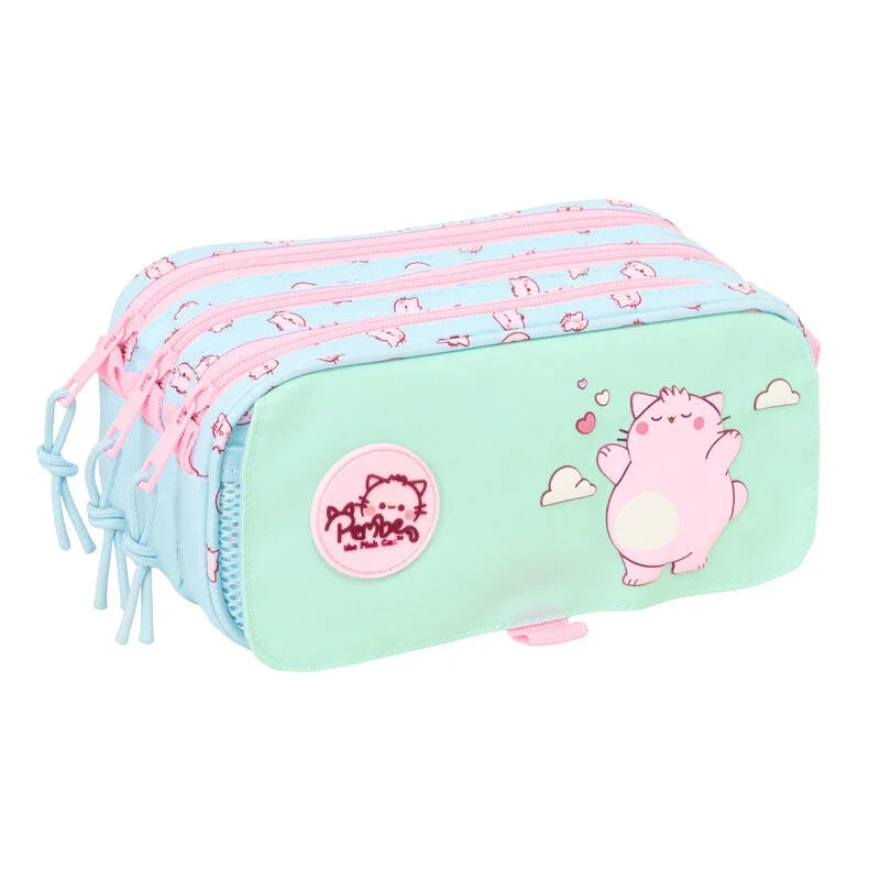 Pembe The Pink Cat triple pencil case Nerdscape