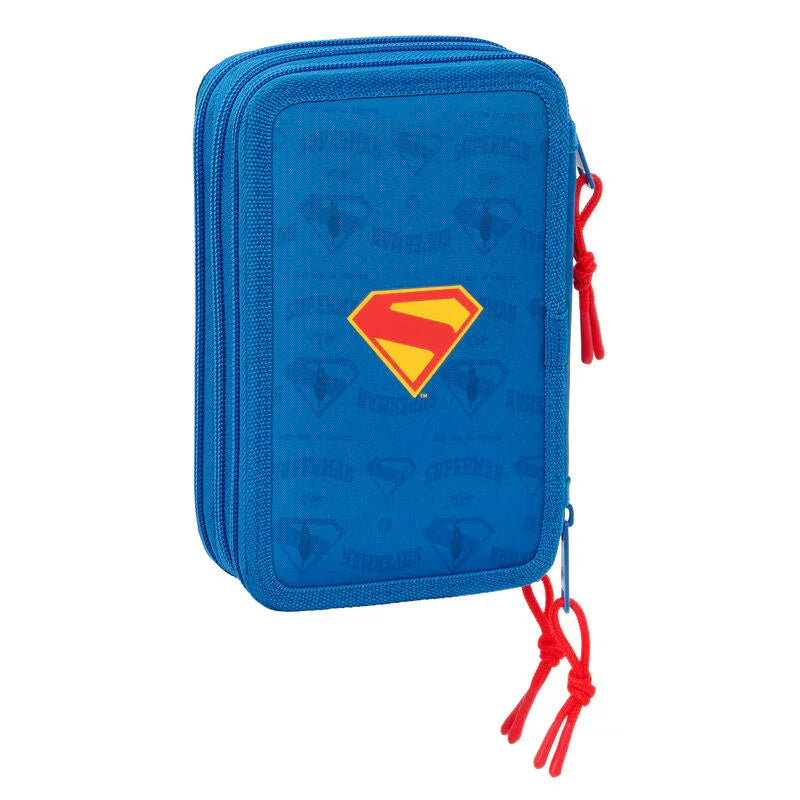 DC Comics Superman triple pencil case 37pcs Nerdscape