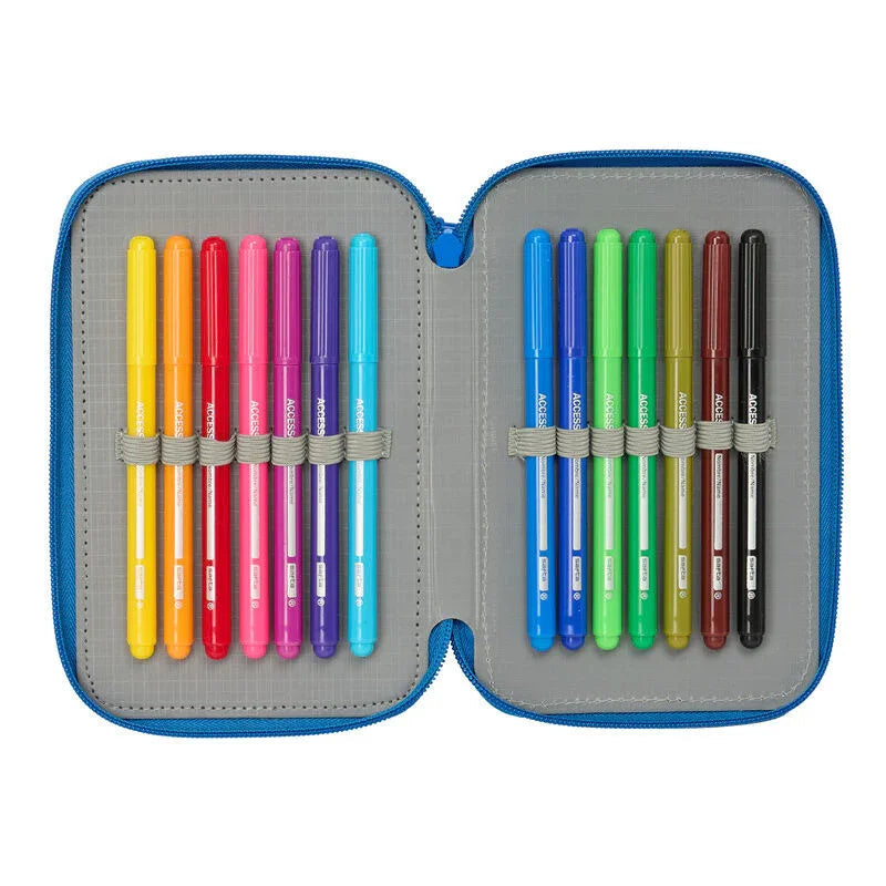 DC Comics Superman triple pencil case 37pcs Nerdscape