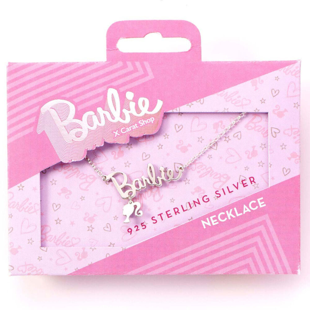 Barbie Name Logo Silhouette sterling silver necklace Nerdscape