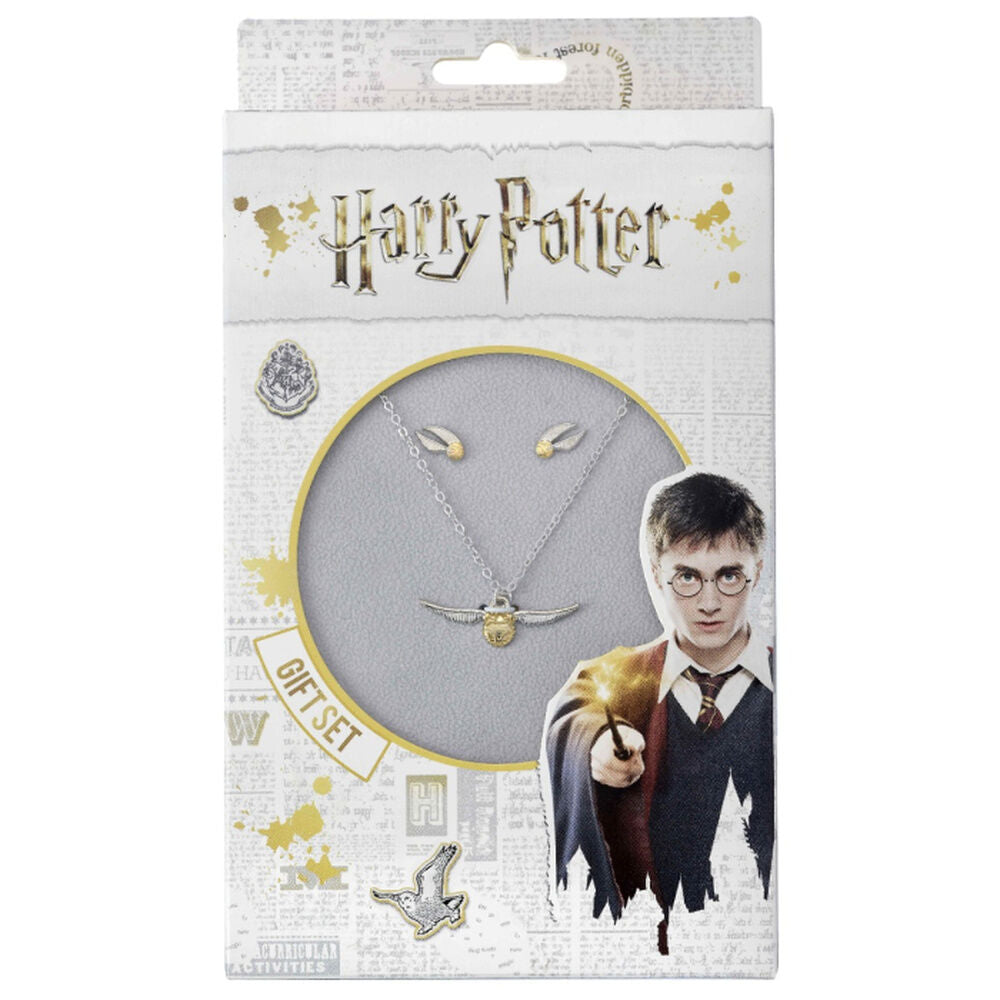 Harry Potter Golden Snitch necklace and earrings set Nerdscape