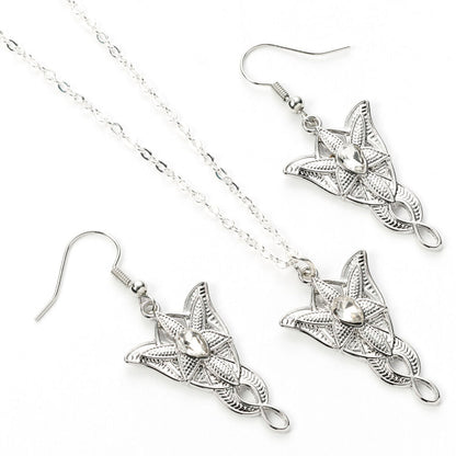 The Lord of The Rings Evenstar earringss and necklace gift set Nerdscape