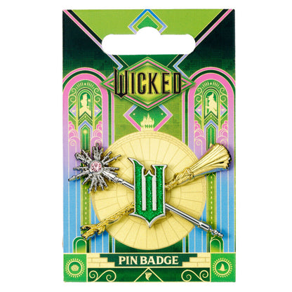 Wicked For Good Wand and Broomstick pin badge Nerdscape
