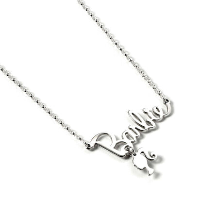 Barbie Name Logo Silhouette sterling silver necklace Nerdscape
