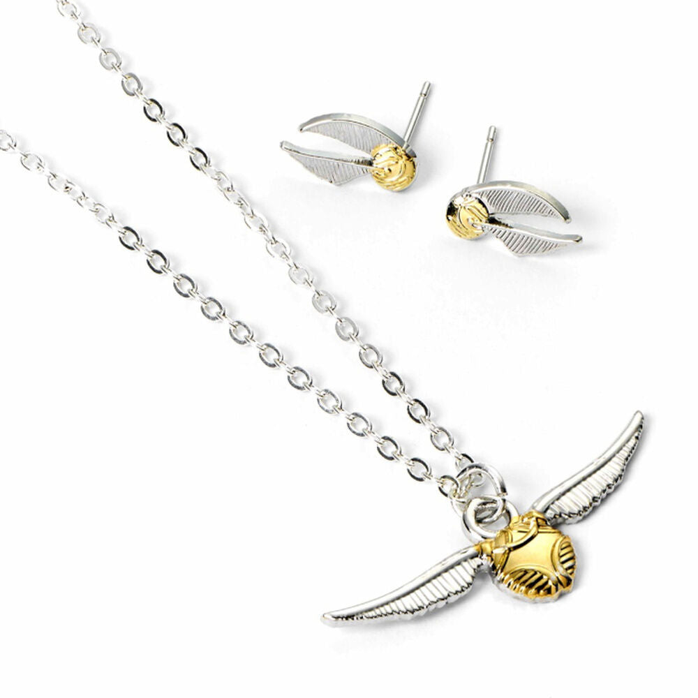 Harry Potter Golden Snitch necklace and earrings set Nerdscape