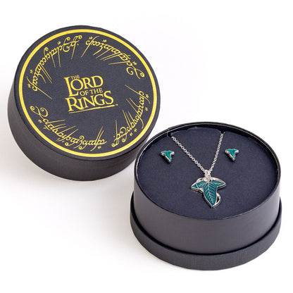 The Lord of the rings Leaf of Lorien earringss and necklace gift set Nerdscape